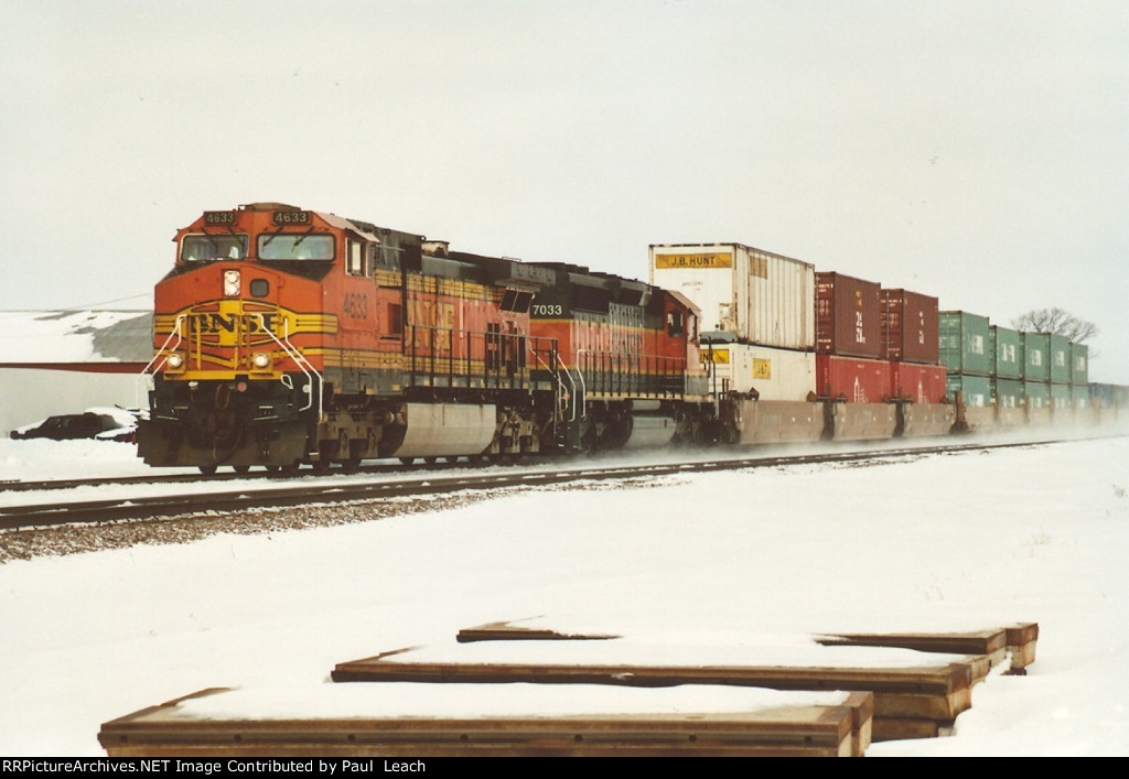 Stack train rolls east
